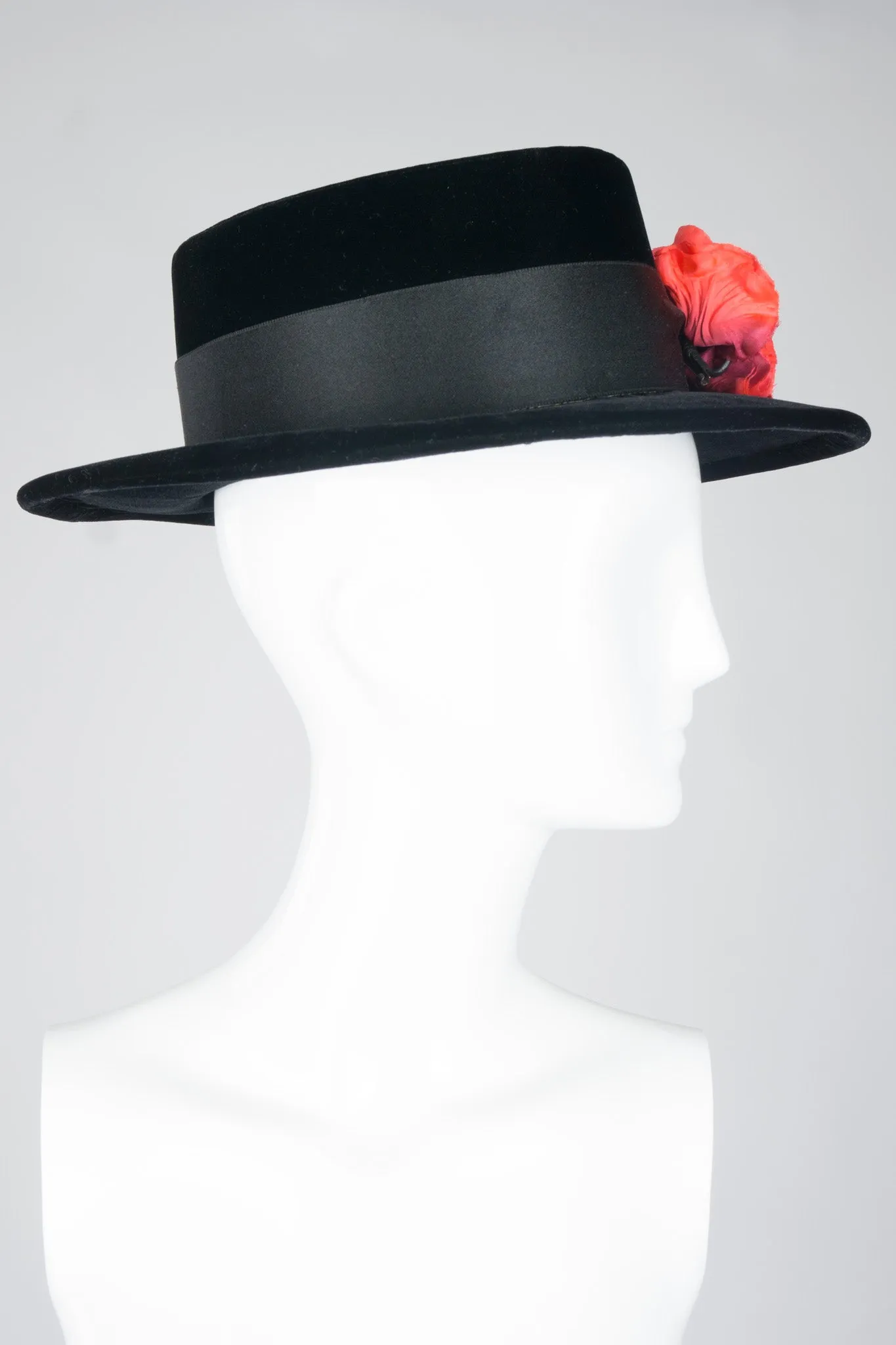 Velvet Boater Hat