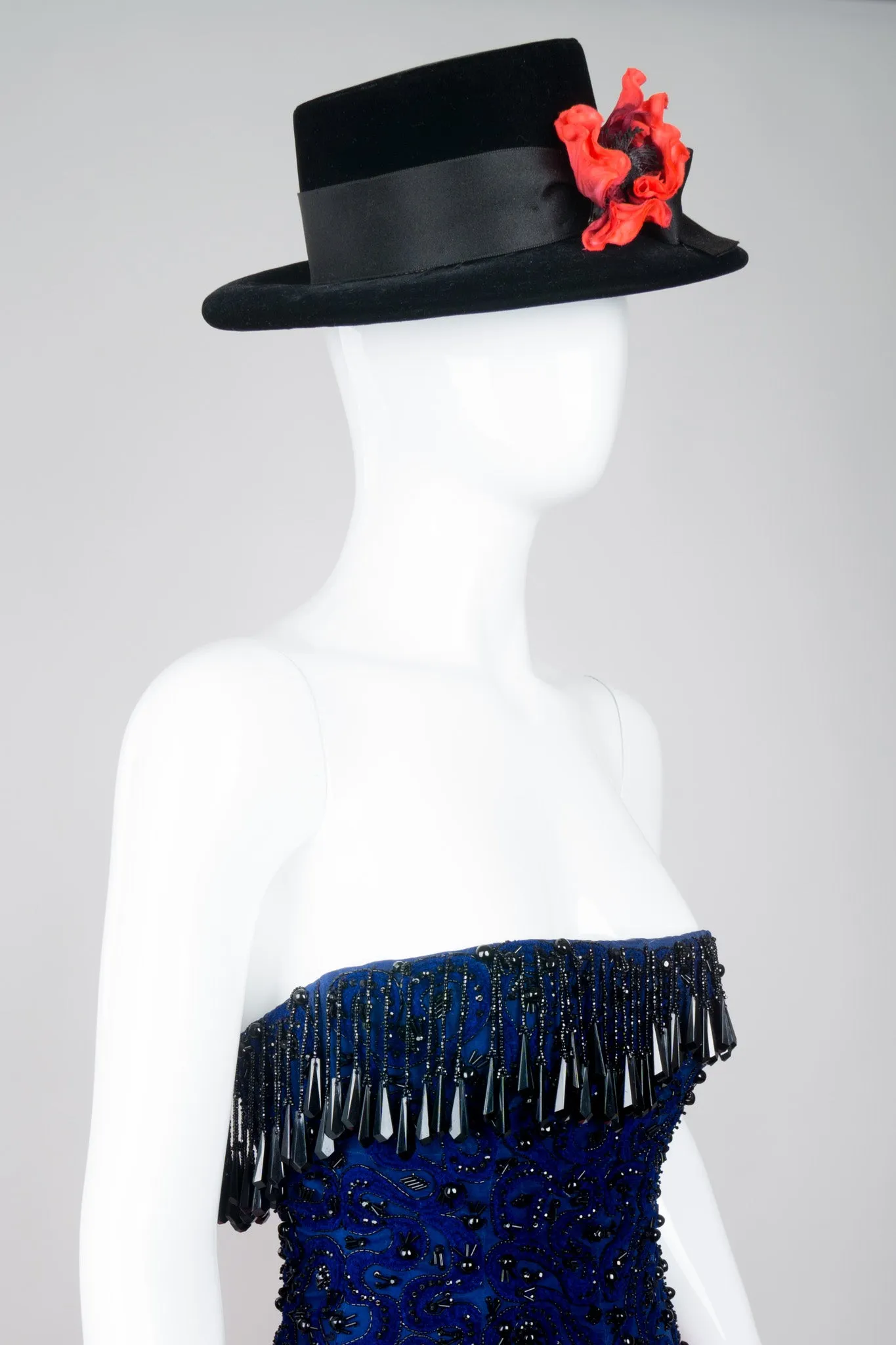 Velvet Boater Hat