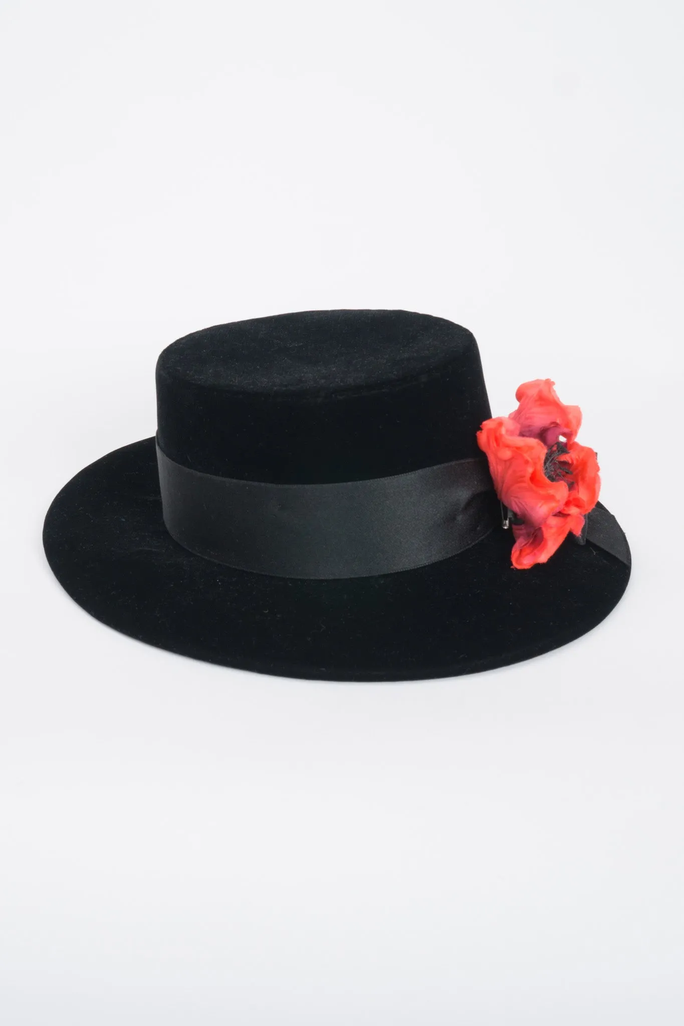 Velvet Boater Hat