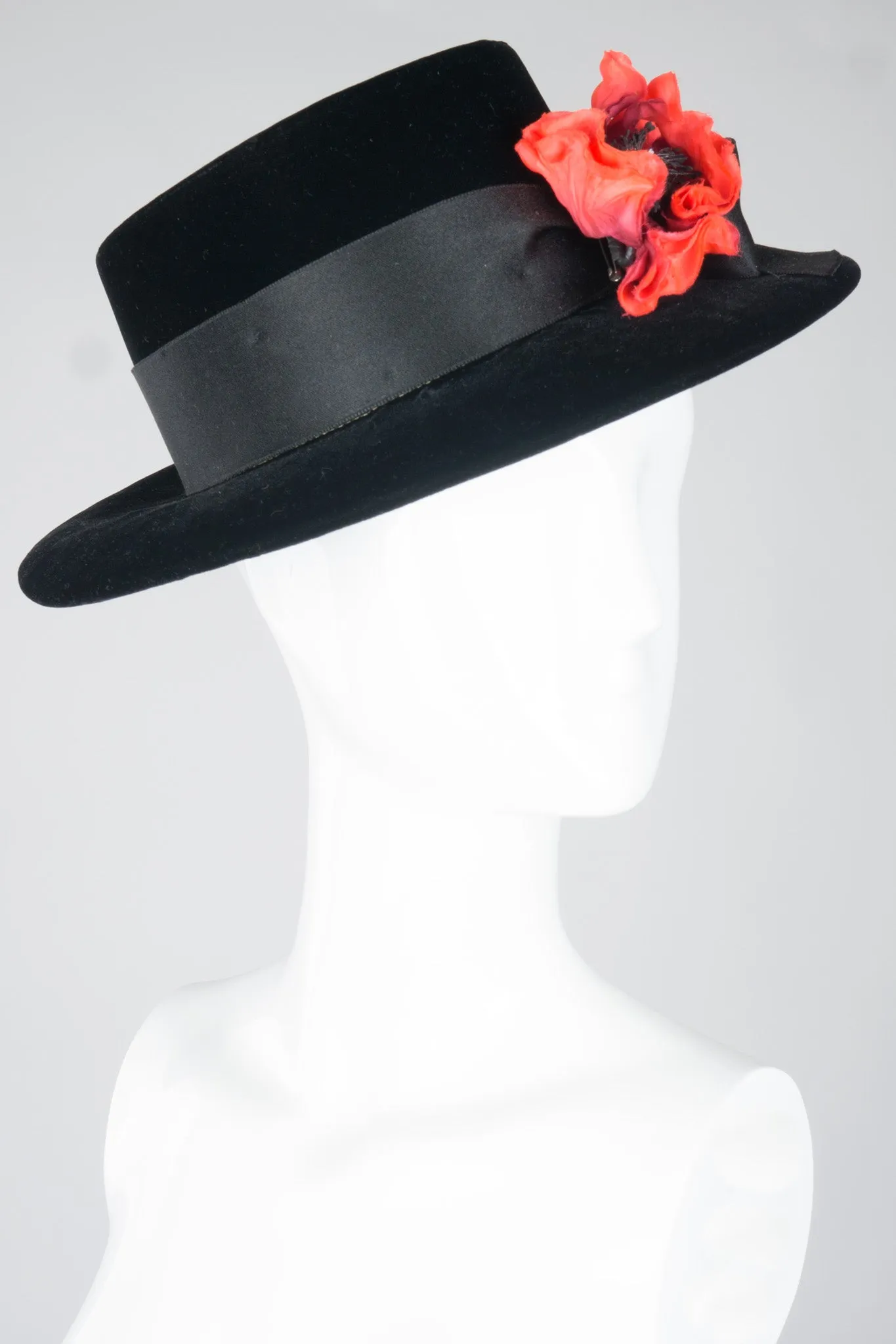 Velvet Boater Hat