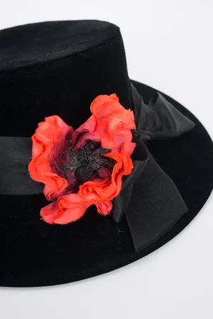 Velvet Boater Hat