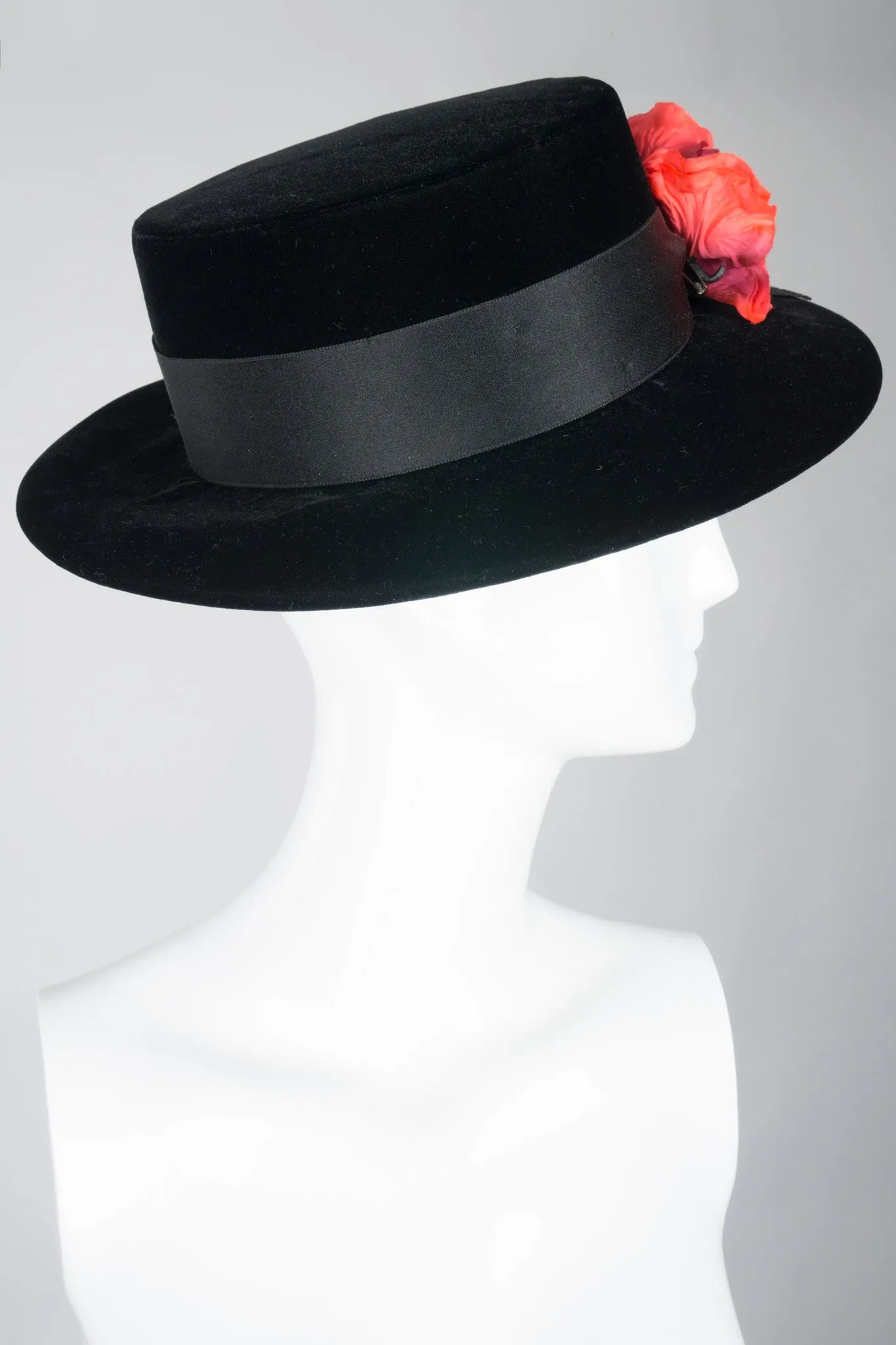 Velvet Boater Hat