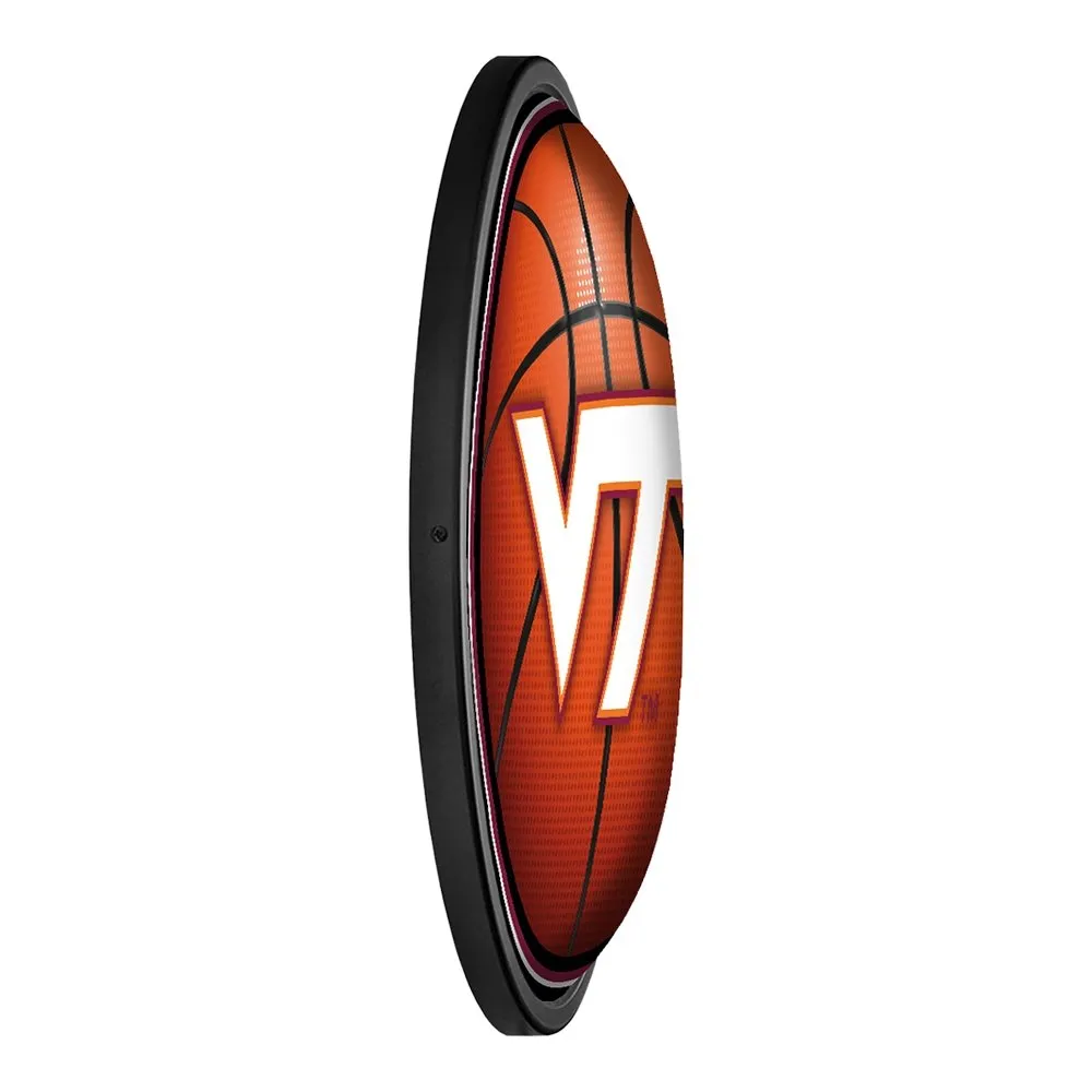 Virginia Tech Hokies: Basketball - Round Slimline Lighted Wall Sign
