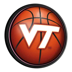 Virginia Tech Hokies: Basketball - Round Slimline Lighted Wall Sign