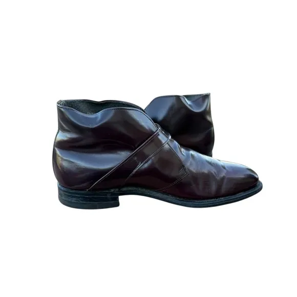 Vtg Stuart Mcguire Boots Sz 9 D Ox Blood  Leather Monk Strap Ankle Beatles