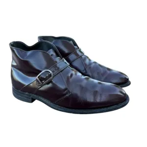 Vtg Stuart Mcguire Boots Sz 9 D Ox Blood  Leather Monk Strap Ankle Beatles