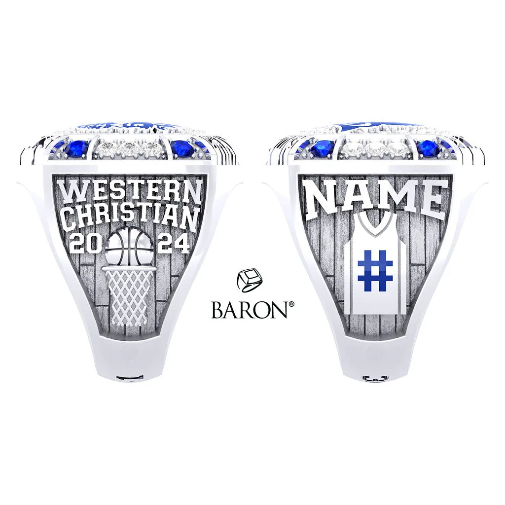 Western Christian High School Girls Basketball 2024 Championship Ring - Design 1.3