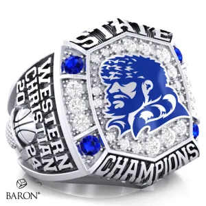 Western Christian High School Girls Basketball 2024 Championship Ring - Design 1.3