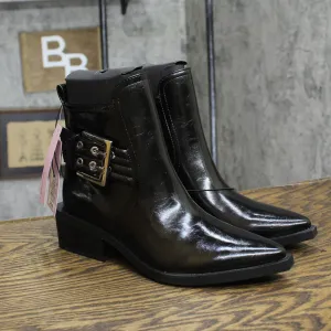Wild Fable Giovanna Buckle Western Ankle Boots with Memory Foam Insole Black 6M
