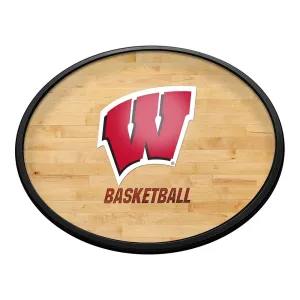 Wisconsin Badgers: Hardwood - Oval Slimline Lighted Wall Sign