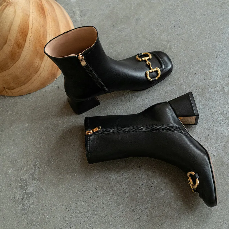 Women Ankle Boots Genuine Leather