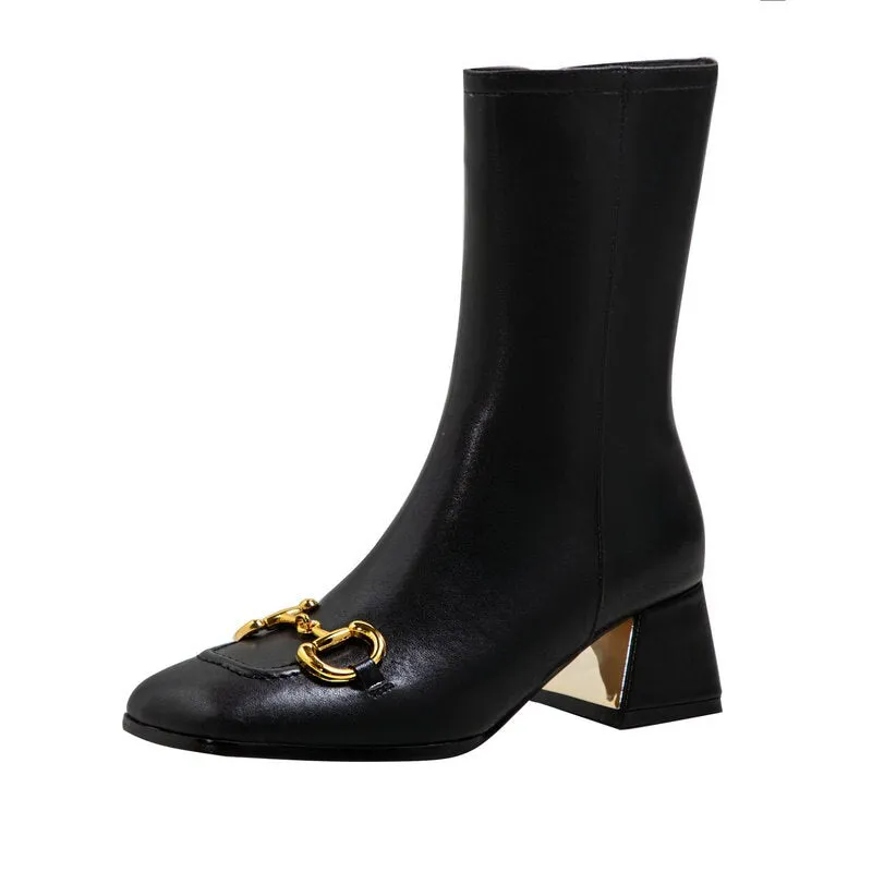 Women Ankle Boots Genuine Leather