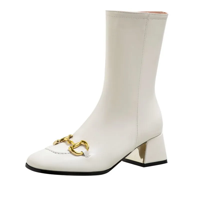 Women Ankle Boots Genuine Leather