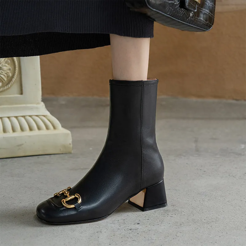 Women Ankle Boots Genuine Leather