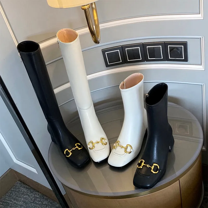 Women Ankle Boots Genuine Leather