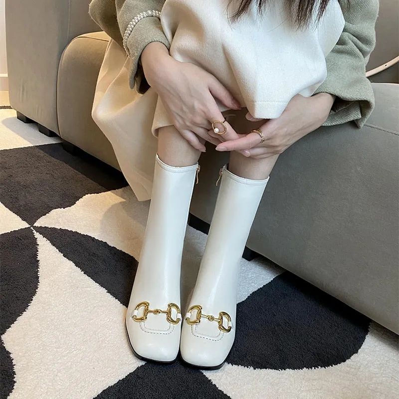 Women Ankle Boots Genuine Leather