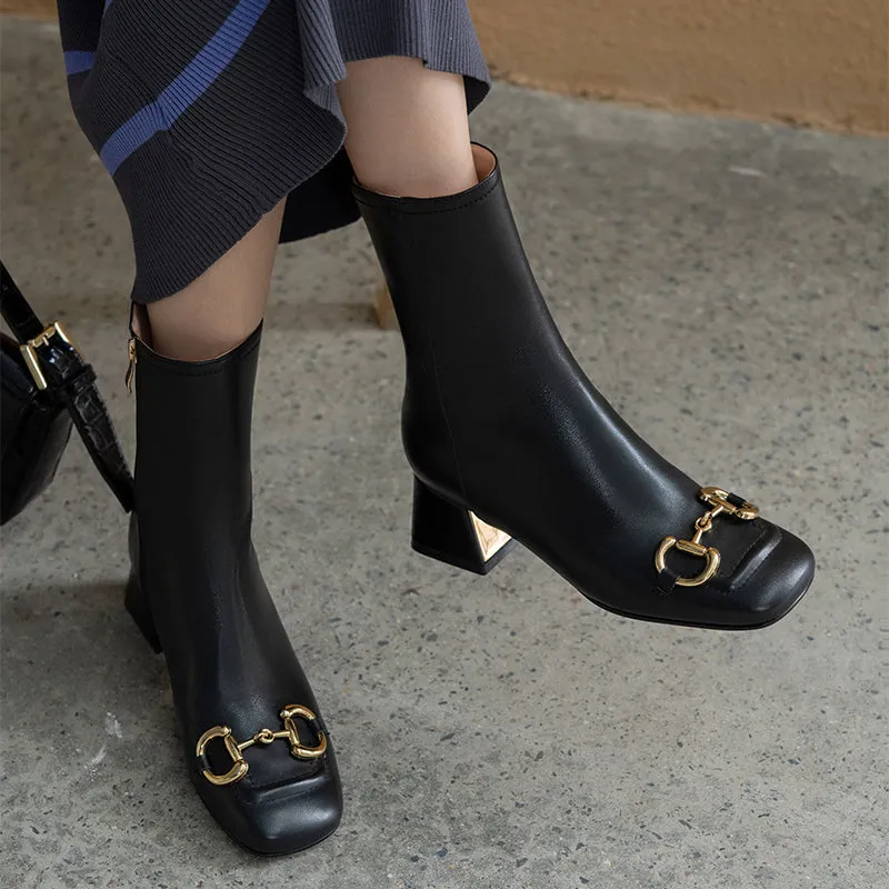 Women Ankle Boots Genuine Leather