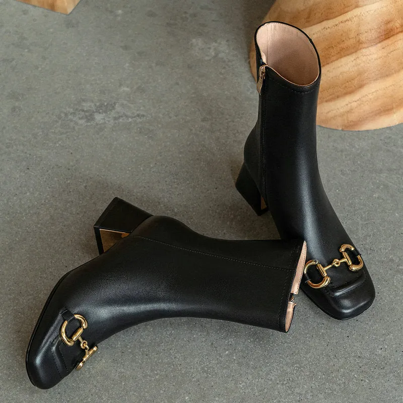 Women Ankle Boots Genuine Leather