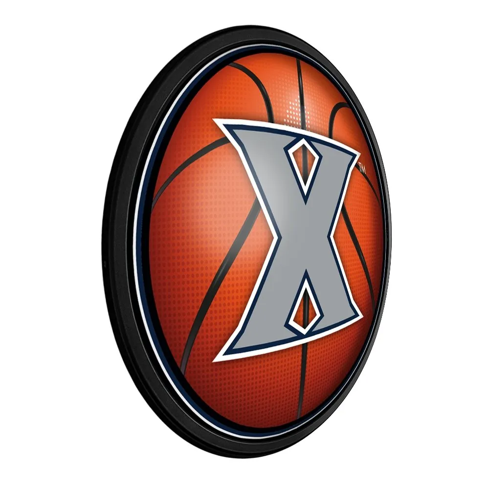 Xavier Musketeers: Basketball - Round Slimline Lighted Wall Sign
