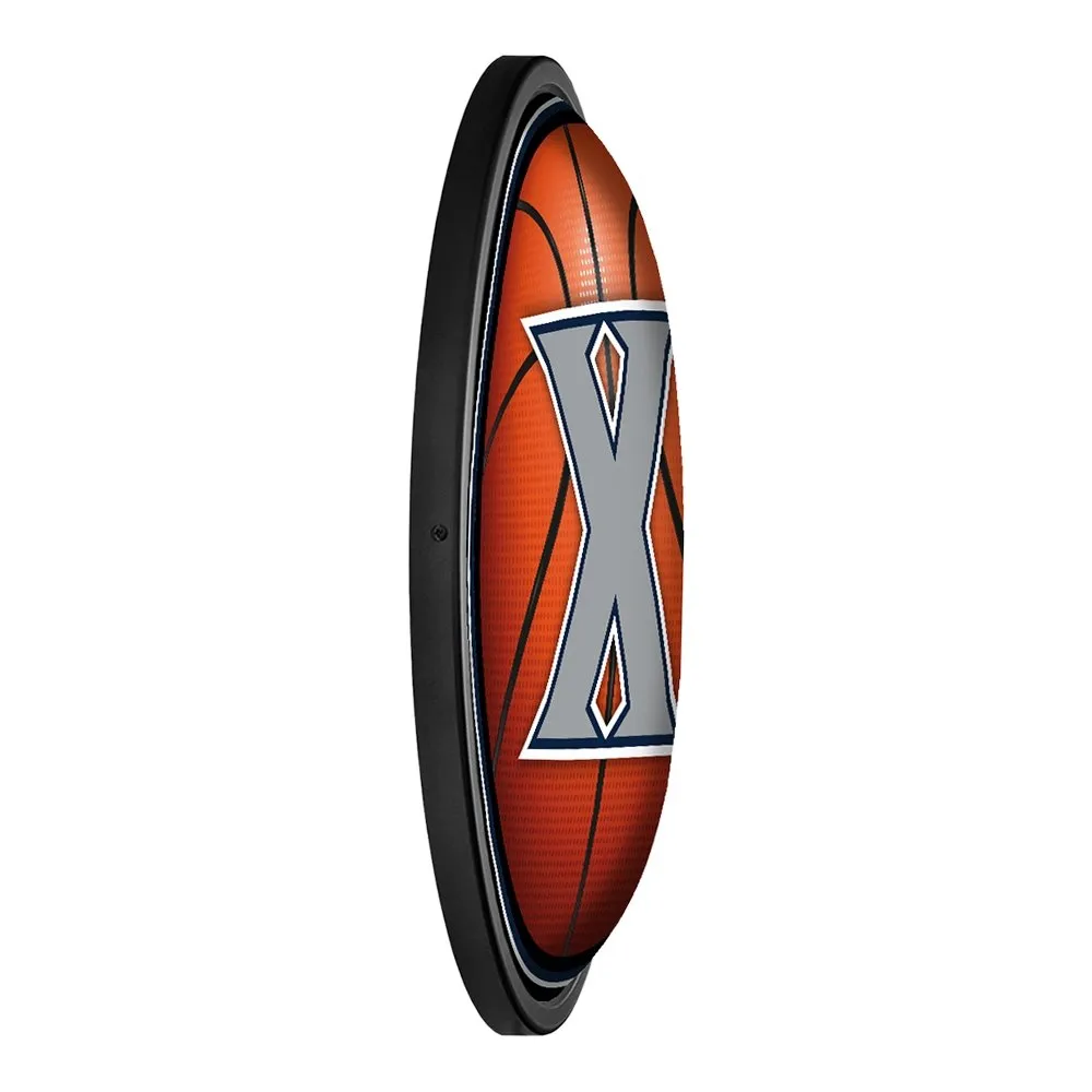 Xavier Musketeers: Basketball - Round Slimline Lighted Wall Sign